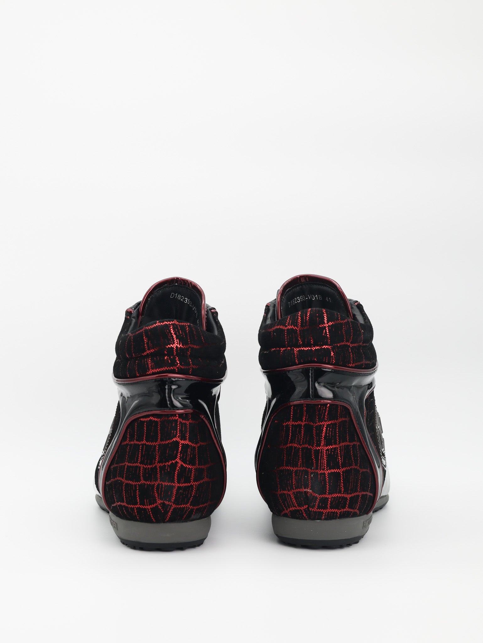 Enrico Coveri Boot Patent High Top Red-Black
